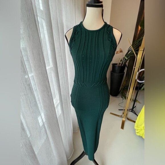 Rono Kobo Emerald Green Knit Dress - Picture 1 of 15